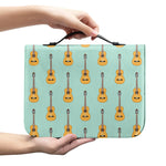 Classical Guitar Pattern Print Leather Bible Cover