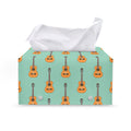 Classical Guitar Pattern Print Leather Tissue Box Cover