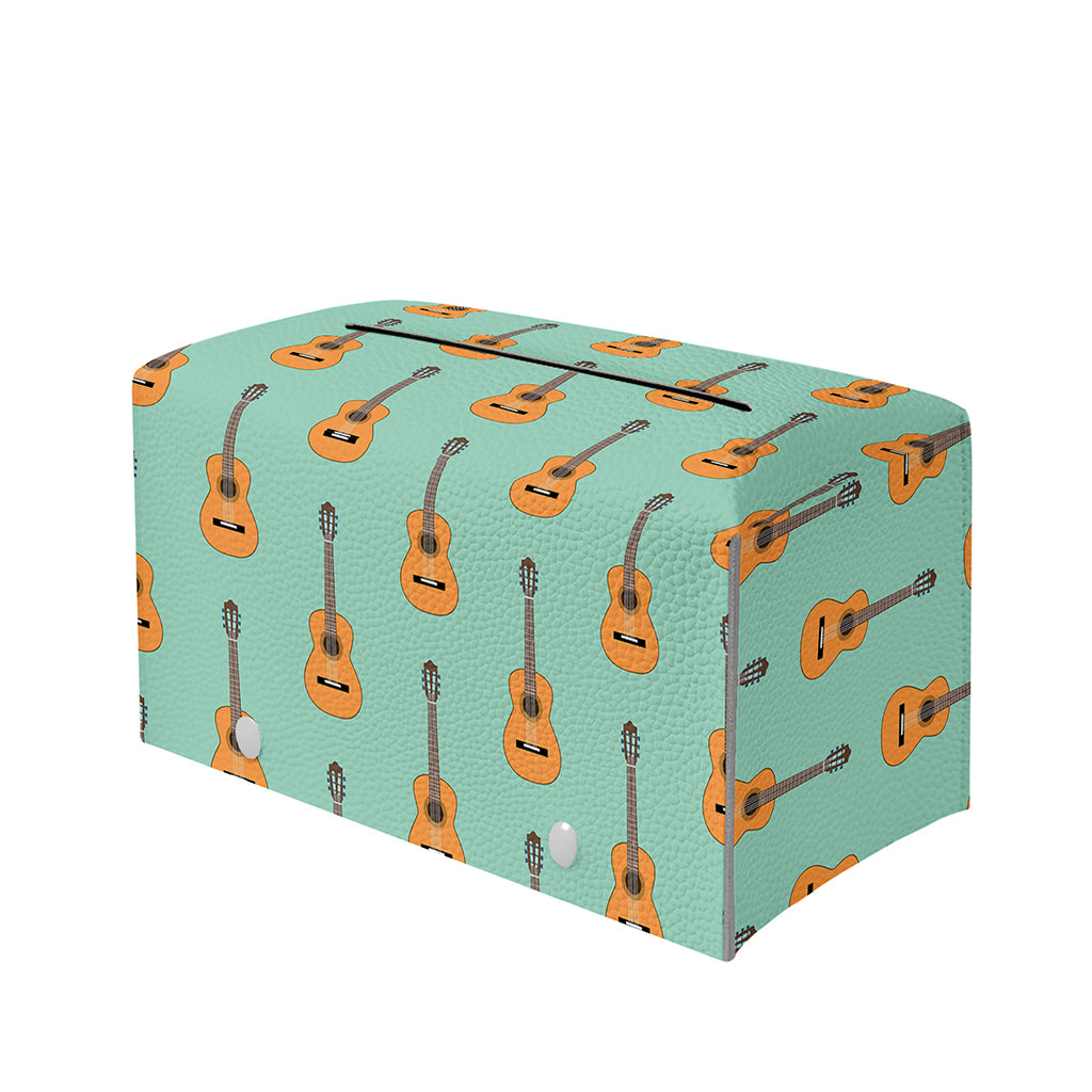 Classical Guitar Pattern Print Leather Tissue Box Cover
