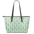 Classical Guitar Pattern Print Leather Tote Bag With Zipper