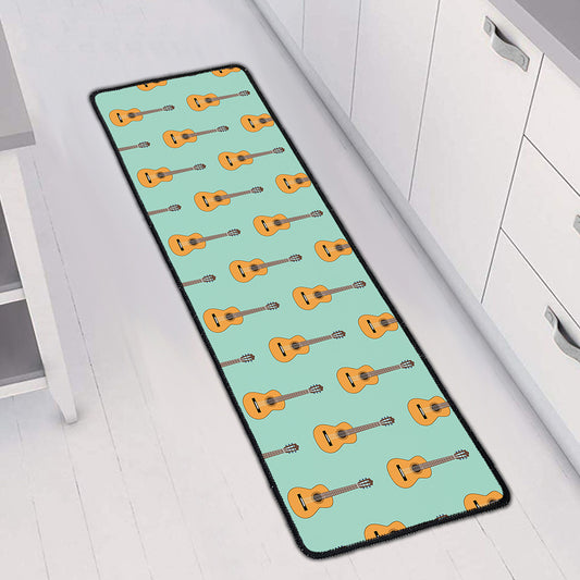 Classical Guitar Pattern Print Long Kitchen Mat