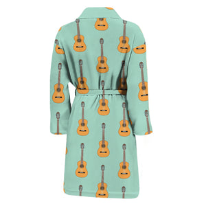 Classical Guitar Pattern Print Men's Bathrobe