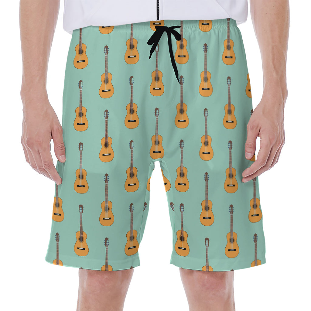 Classical Guitar Pattern Print Men's Beach Shorts