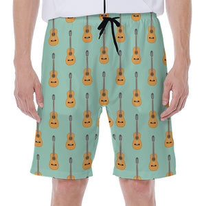 Classical Guitar Pattern Print Men's Beach Shorts