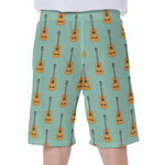 Classical Guitar Pattern Print Men's Beach Shorts