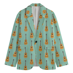 Classical Guitar Pattern Print Men's Blazer