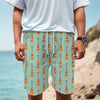 Classical Guitar Pattern Print Men's Cargo Shorts