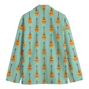 Classical Guitar Pattern Print Men's Cotton Blazer