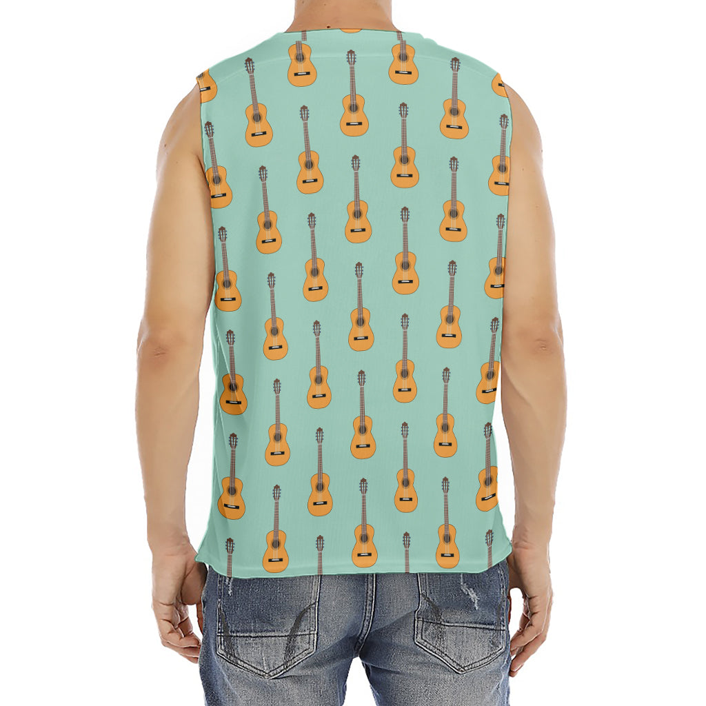 Classical Guitar Pattern Print Men's Fitness Tank Top