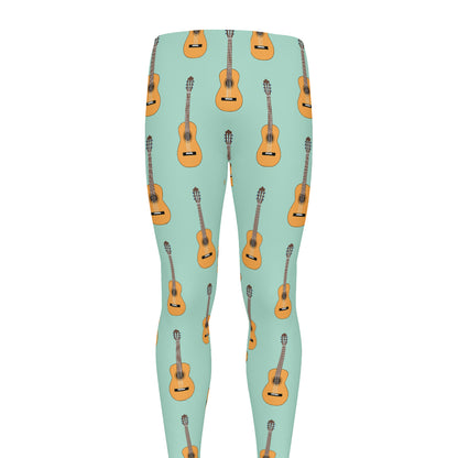 Classical Guitar Pattern Print Men's leggings