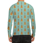 Classical Guitar Pattern Print Men's Long Sleeve Rash Guard