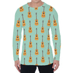 Classical Guitar Pattern Print Men's Long Sleeve T-Shirt