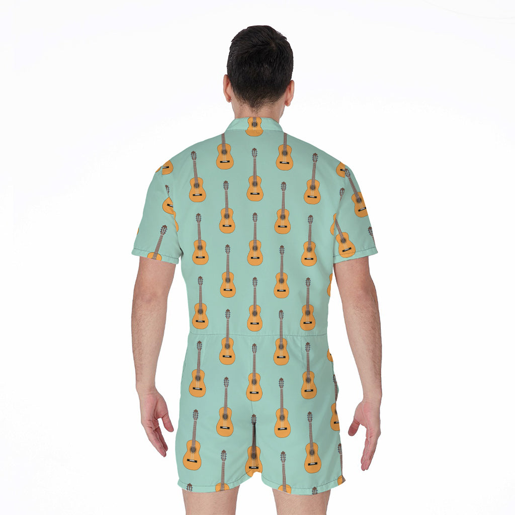 Classical Guitar Pattern Print Men's Rompers