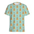 Classical Guitar Pattern Print Men's Athletic T-Shirt