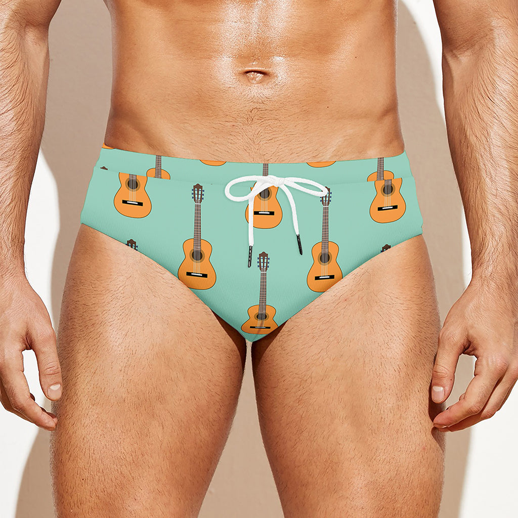 Classical Guitar Pattern Print Men's Swim Briefs