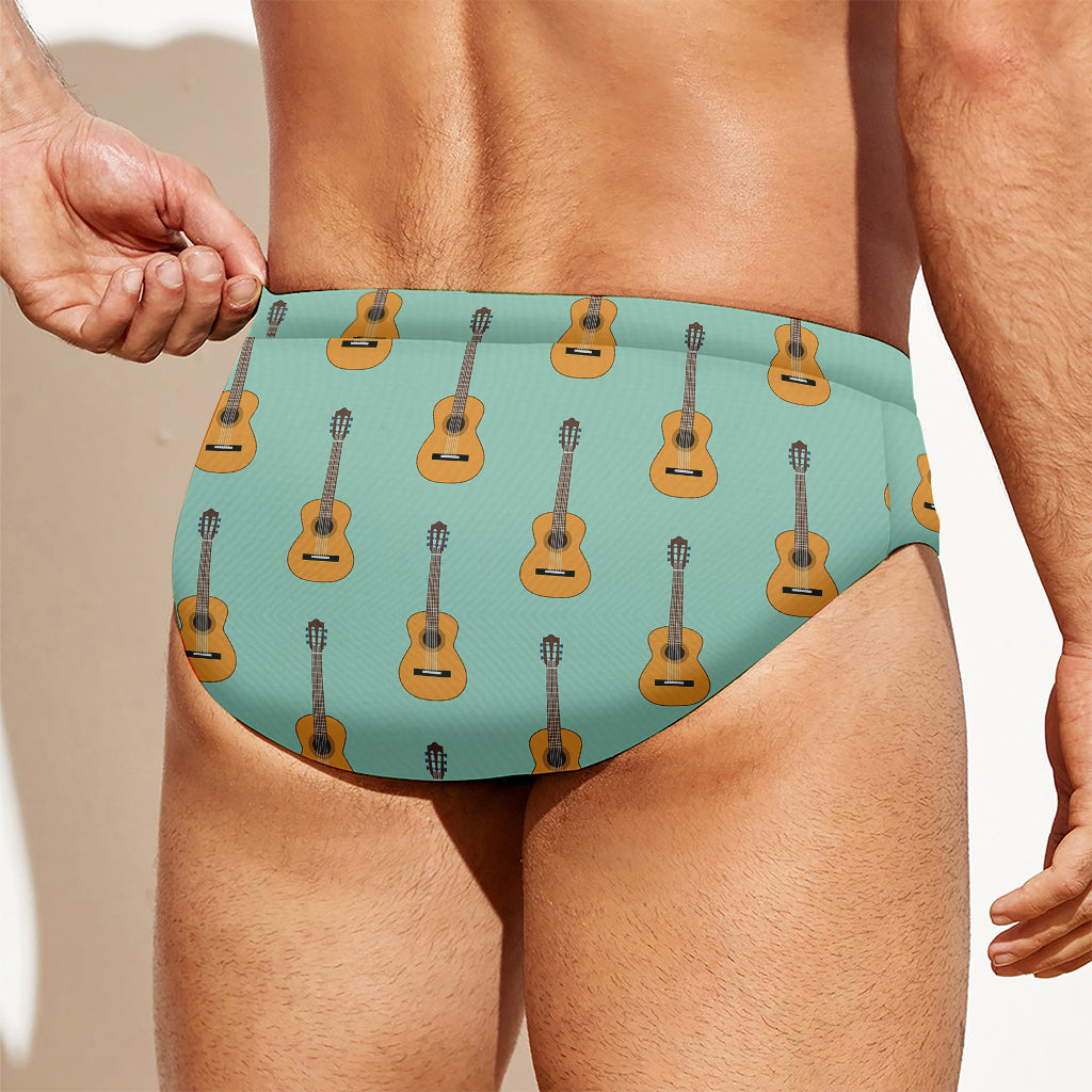 Classical Guitar Pattern Print Men's Swim Briefs