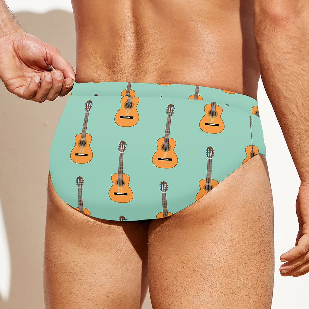 Classical Guitar Pattern Print Men's Swim Briefs