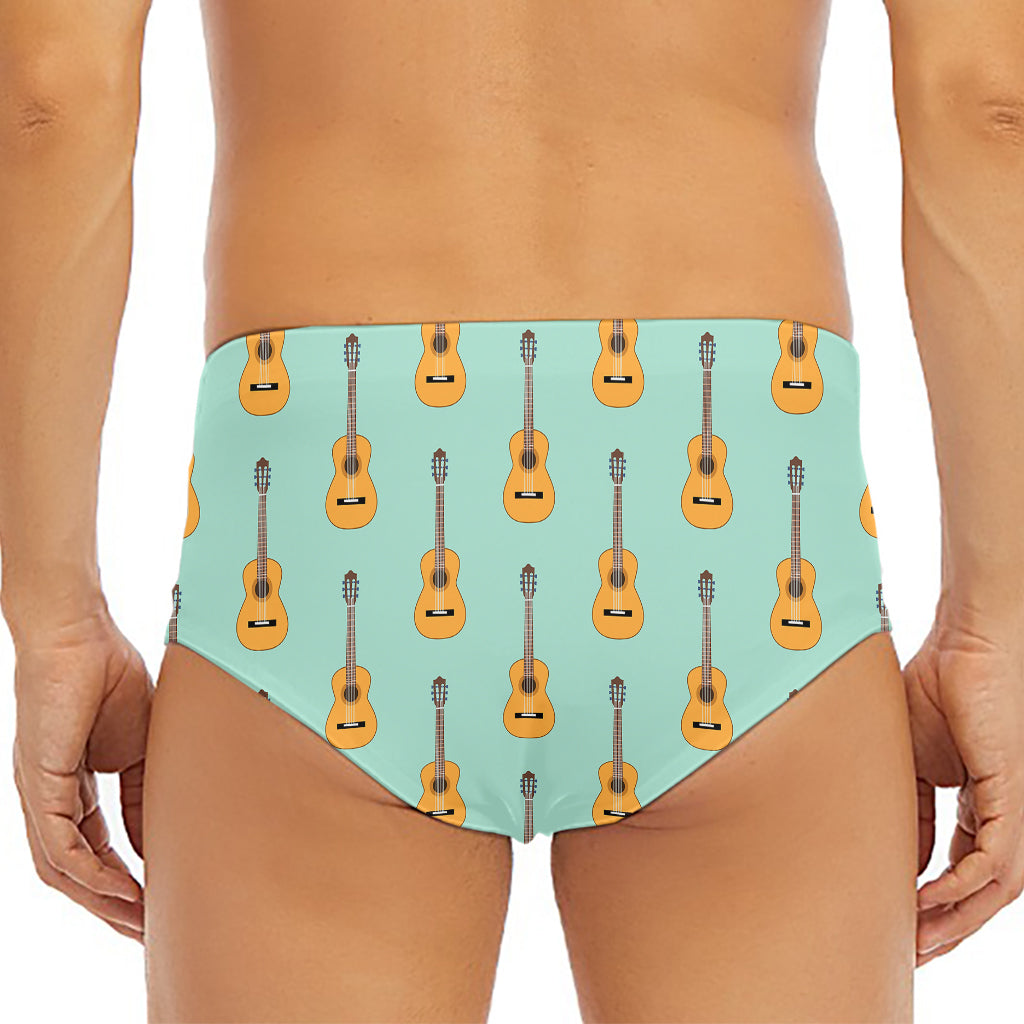 Classical Guitar Pattern Print Men's Triangle Swim Briefs