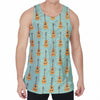 Classical Guitar Pattern Print Men's Velvet Tank Top