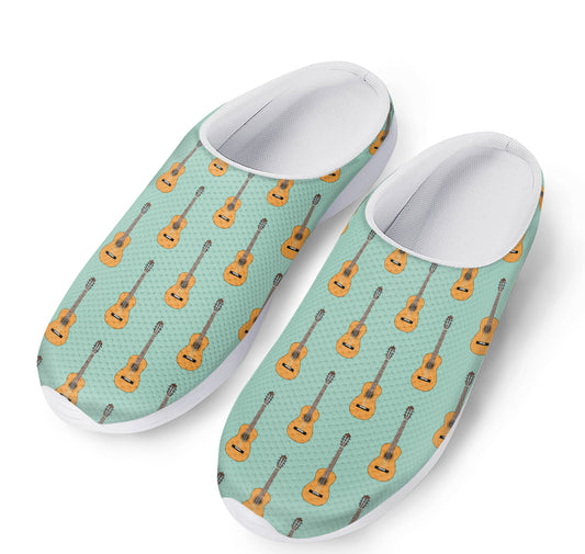 Classical Guitar Pattern Print Mesh Casual Shoes