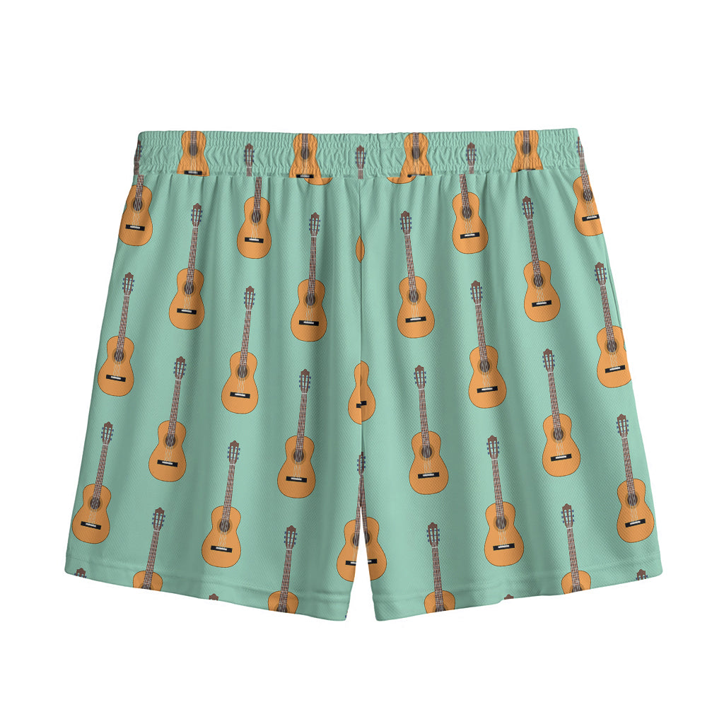 Classical Guitar Pattern Print Mesh Shorts