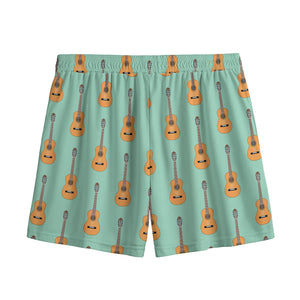 Classical Guitar Pattern Print Mesh Shorts