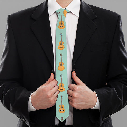 Classical Guitar Pattern Print Necktie