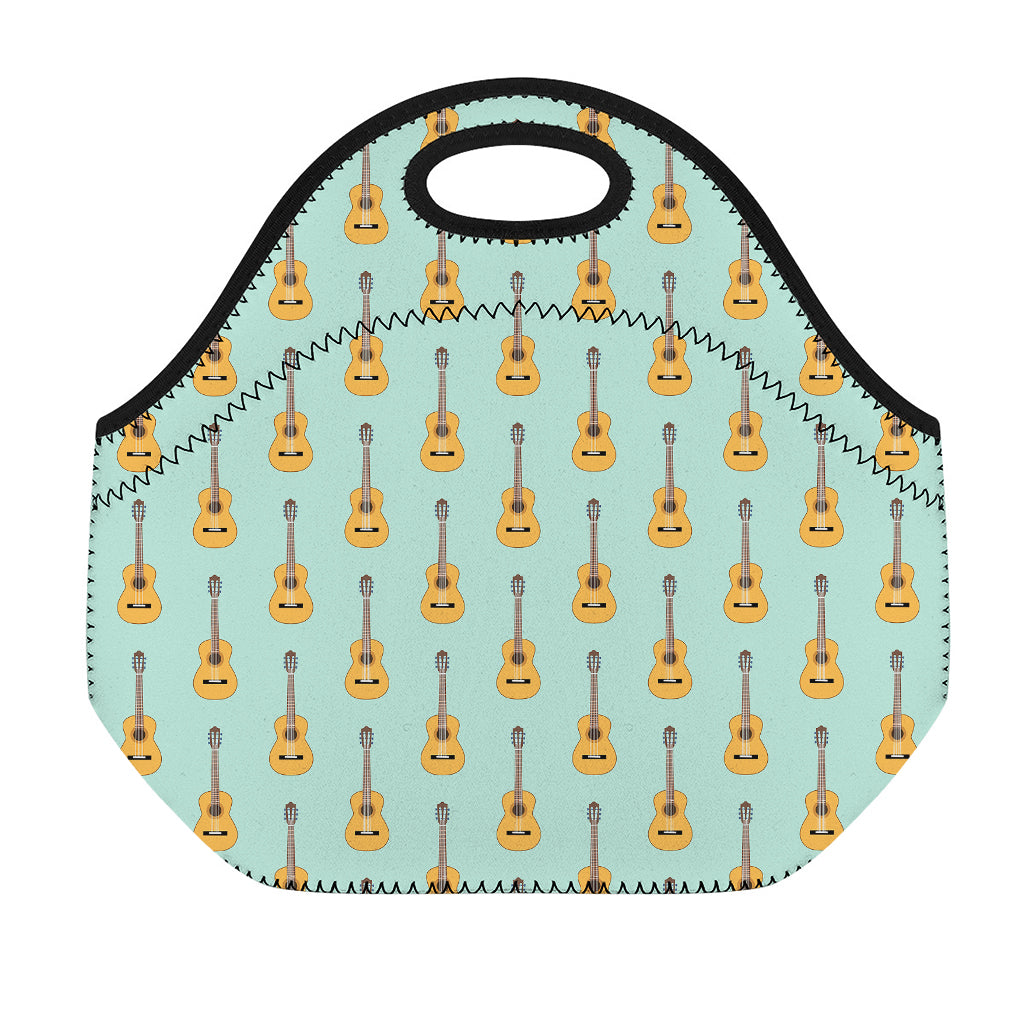 Classical Guitar Pattern Print Neoprene Lunch Bag