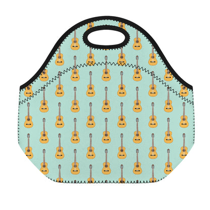 Classical Guitar Pattern Print Neoprene Lunch Bag