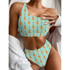 Classical Guitar Pattern Print One Shoulder Bikini Top