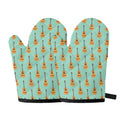 Classical Guitar Pattern Print Oven Mitts