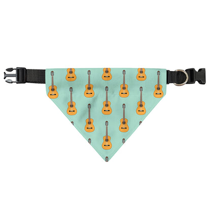 Classical Guitar Pattern Print Over The Collar Dog Bandana