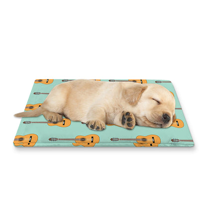 Classical Guitar Pattern Print Pet Cooling Mat Cover