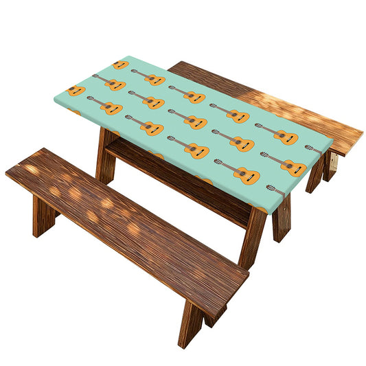 Classical Guitar Pattern Print Picnic Table Cover