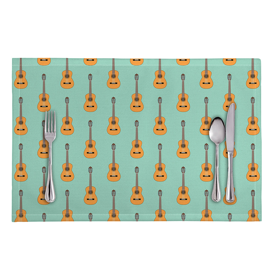 Classical Guitar Pattern Print Placemat