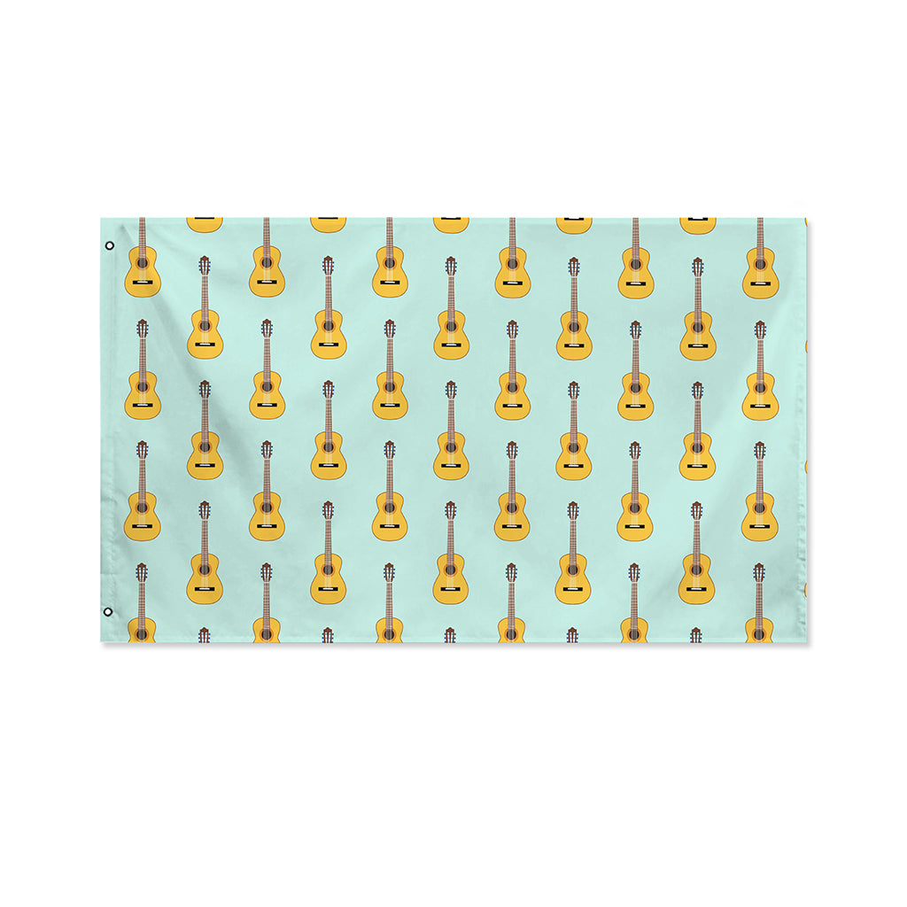 Classical Guitar Pattern Print Polyester Flag