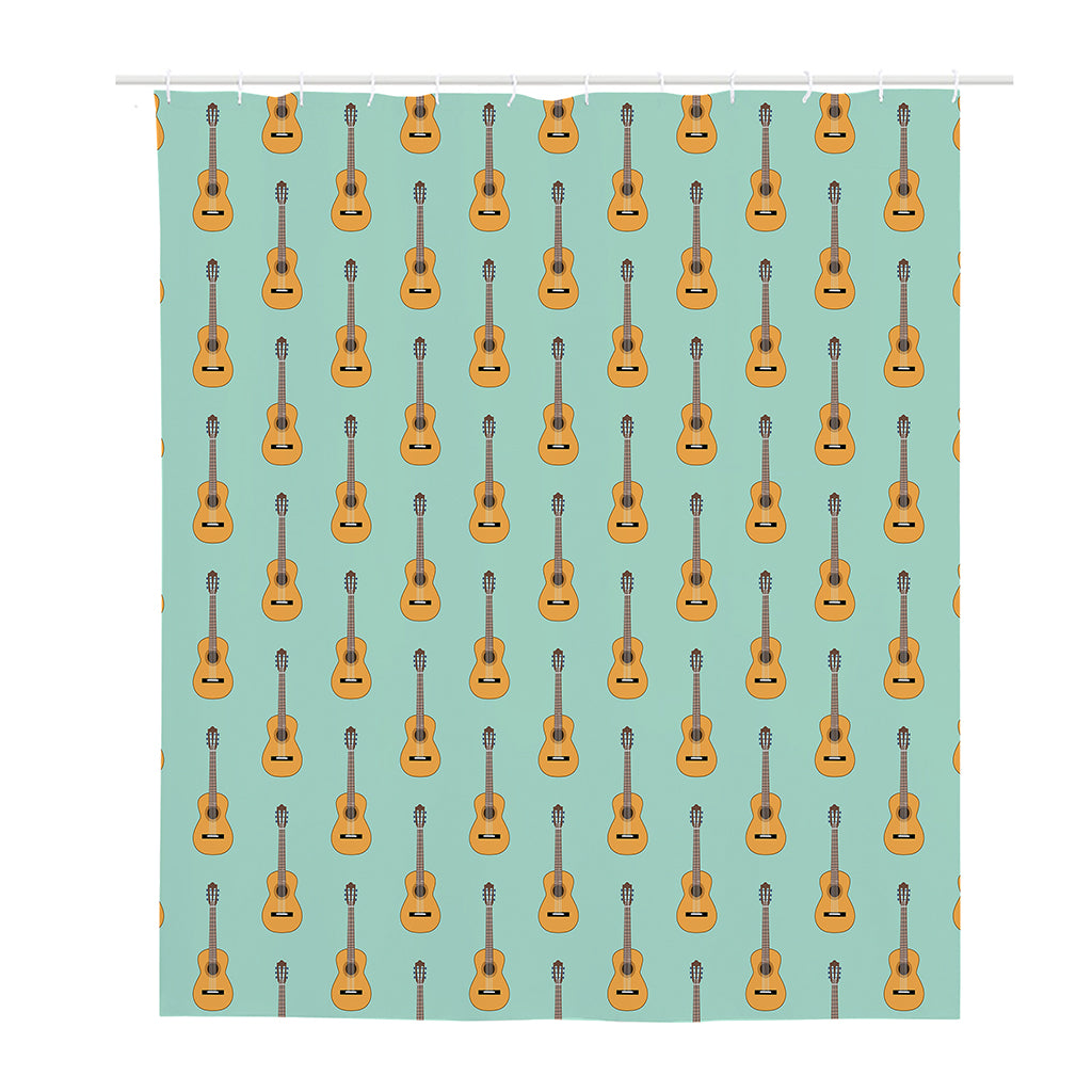 Classical Guitar Pattern Print Polyester Shower Curtain