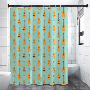 Classical Guitar Pattern Print Premium Shower Curtain