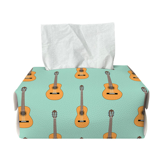 Classical Guitar Pattern Print Rectangle Tissue Box Cover