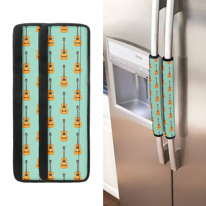 Classical Guitar Pattern Print Refrigerator Handle Covers