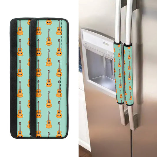 Classical Guitar Pattern Print Refrigerator Handle Covers