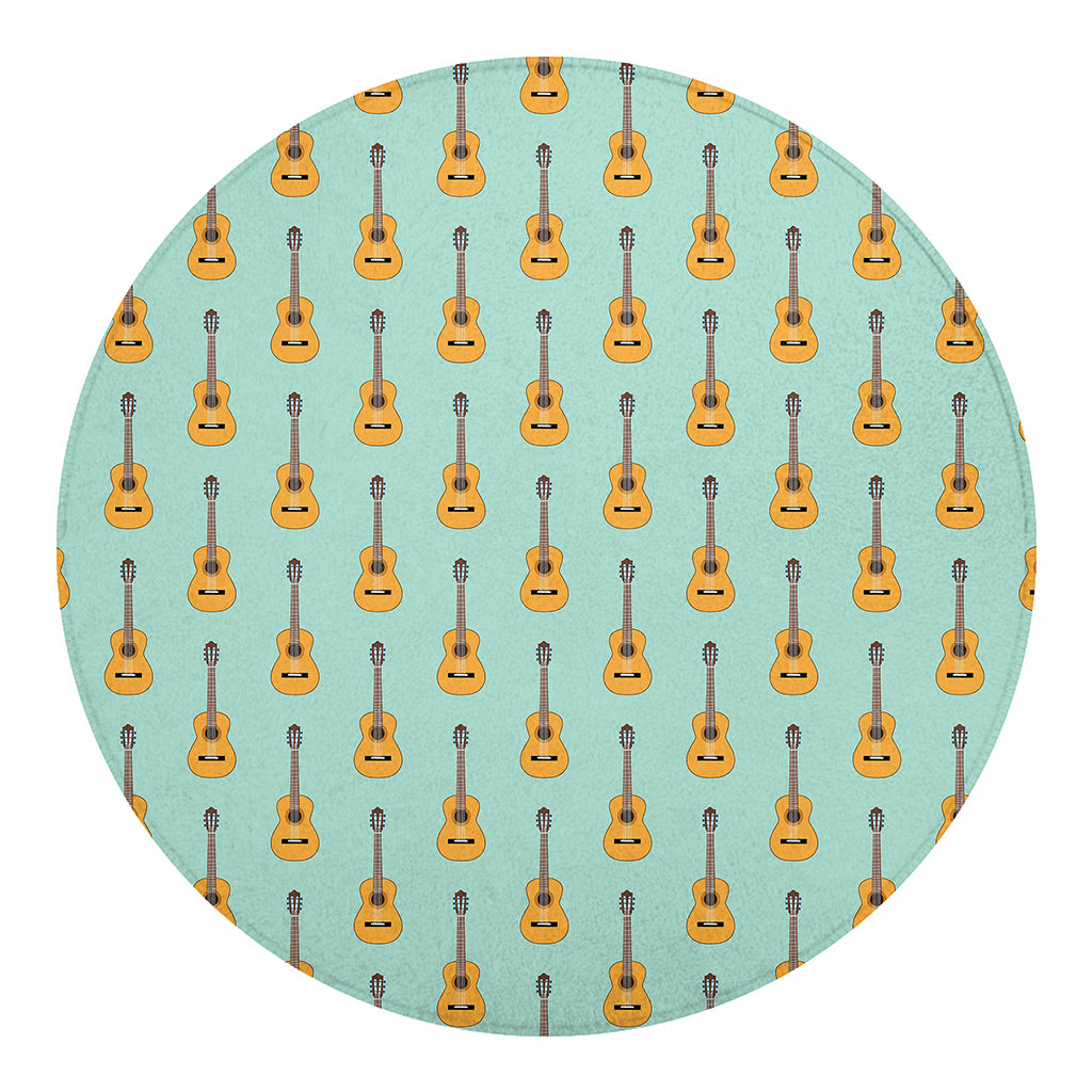 Classical Guitar Pattern Print Round Blanket