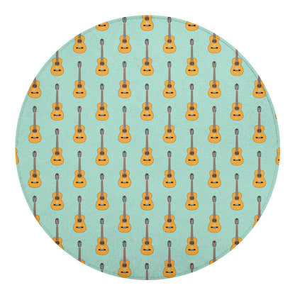 Classical Guitar Pattern Print Round Blanket