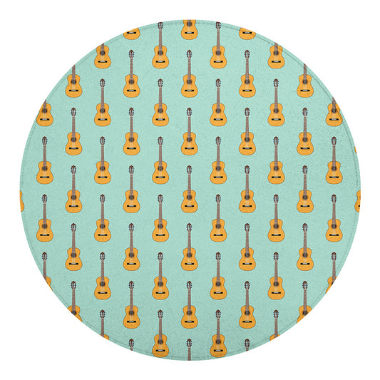 Classical Guitar Pattern Print Round Blanket
