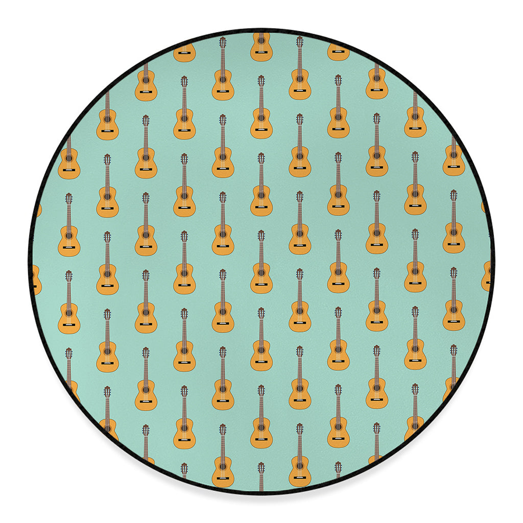 Classical Guitar Pattern Print Round Floor Mat