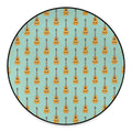 Classical Guitar Pattern Print Round Floor Mat