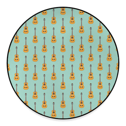 Classical Guitar Pattern Print Round Floor Mat