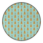 Classical Guitar Pattern Print Round Floor Mat