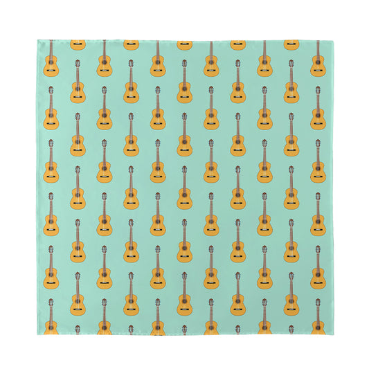 Classical Guitar Pattern Print Silk Bandana