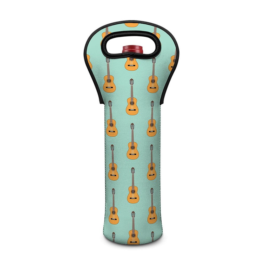 Classical Guitar Pattern Print Single Neoprene Wine Tote